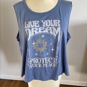 Cold Crush Blue Boxy Graphic Muscle Tee